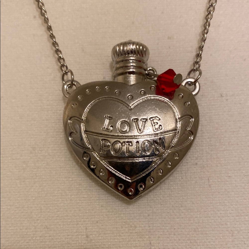 Silver Heart Love Potion Necklace